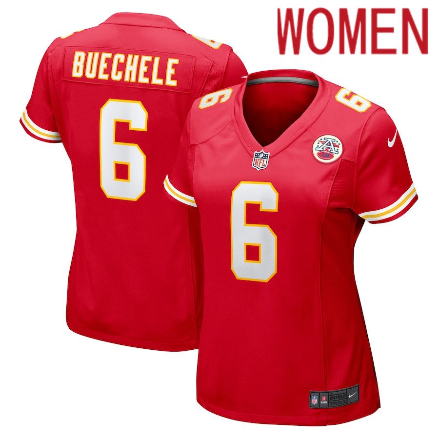 Women Kansas City Chiefs 6 Shane Buechele Nike Red Game NFL Jersey